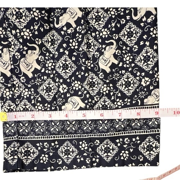 WOMEN'S LIZ CLAIBORNE TABITHA‎ Elephant Novelty Size 12 Wide Leg Cotton Pockets - Picture 14 of 16